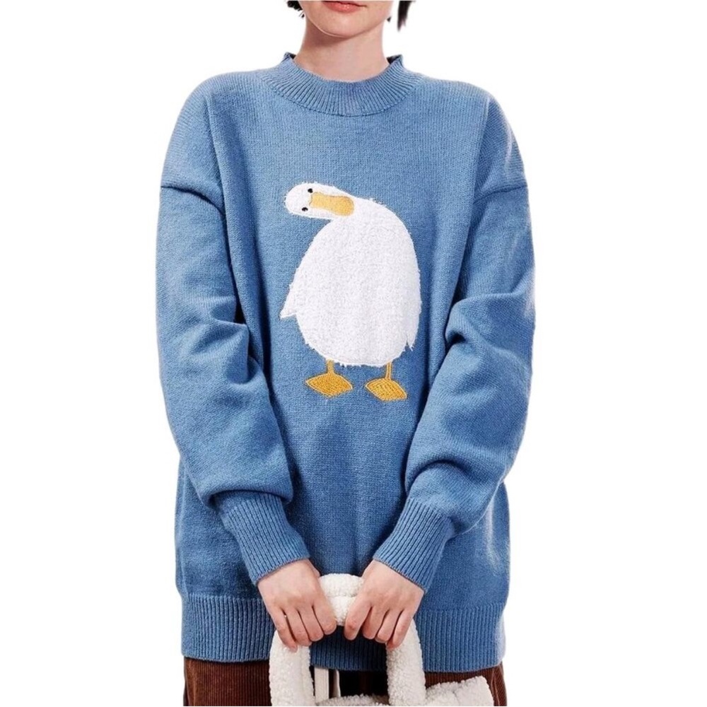 Blue tilted head duck sweater - Picture 2 of 2